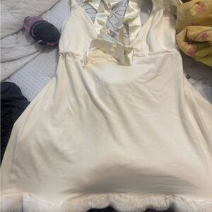 SKIMS Cream mini cloud dress.